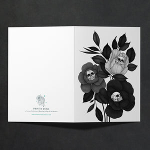 Skull Peonies - Greeting Card