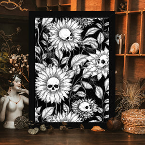 Skullflowers - Framed Giclée Art Print