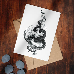 Snake and Skull - Greeting Card