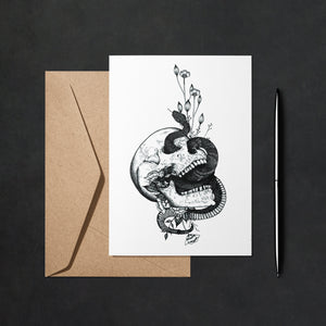 Snake and Skull - Greeting Card