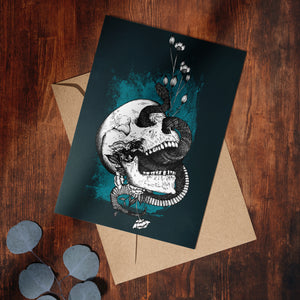 Snake and Skull - Greeting Card