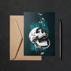 Snake and Skull - Greeting Card