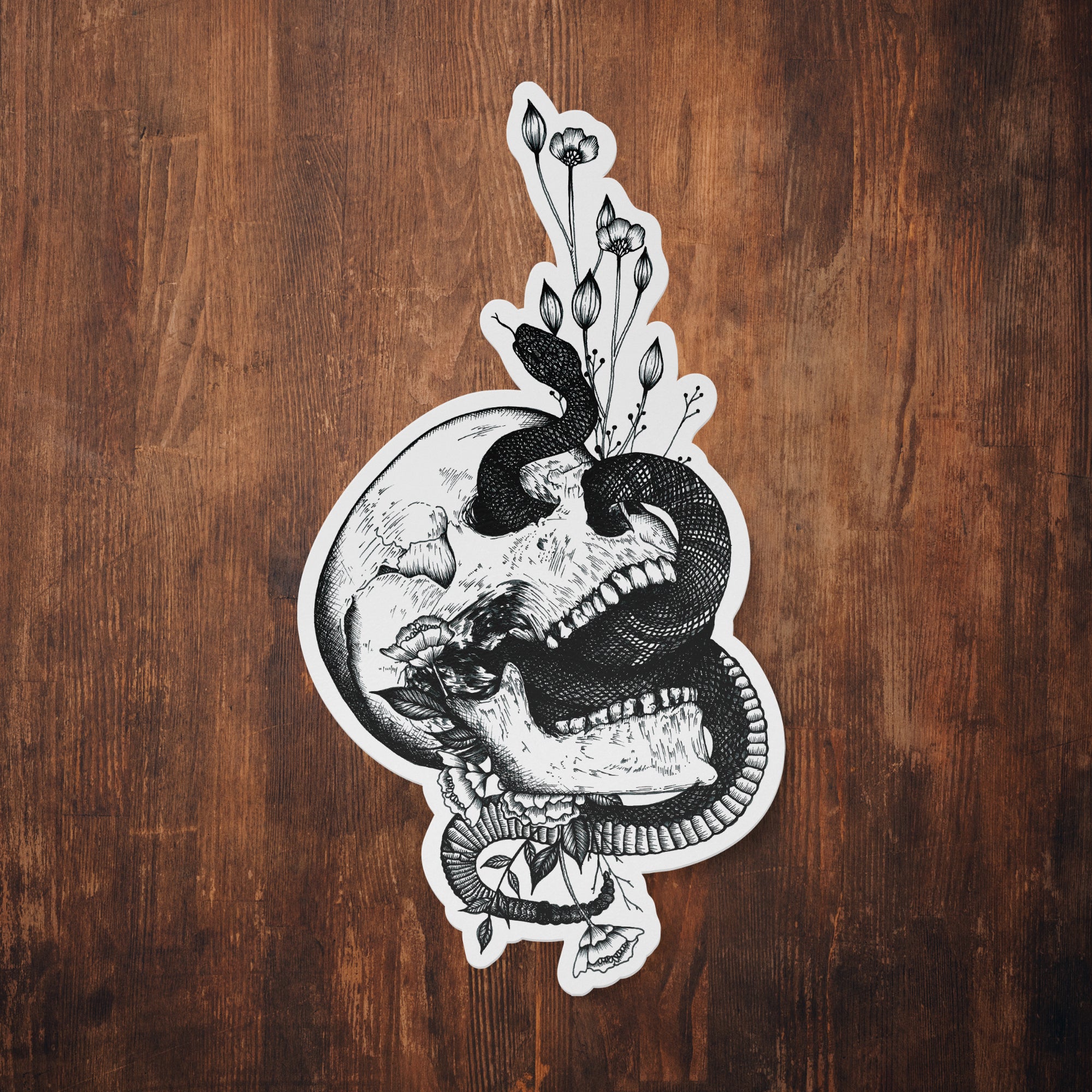 Snake and Skull - Vinyl Sticker