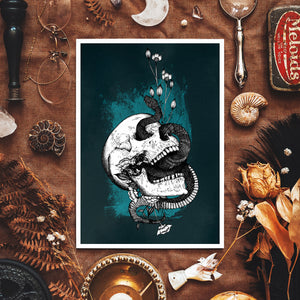 Snake and Skull - Giclée Art Print