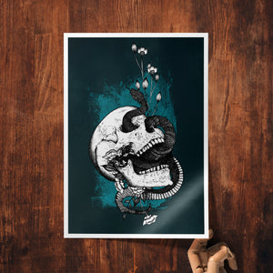 Snake and Skull - Giclée Art Print