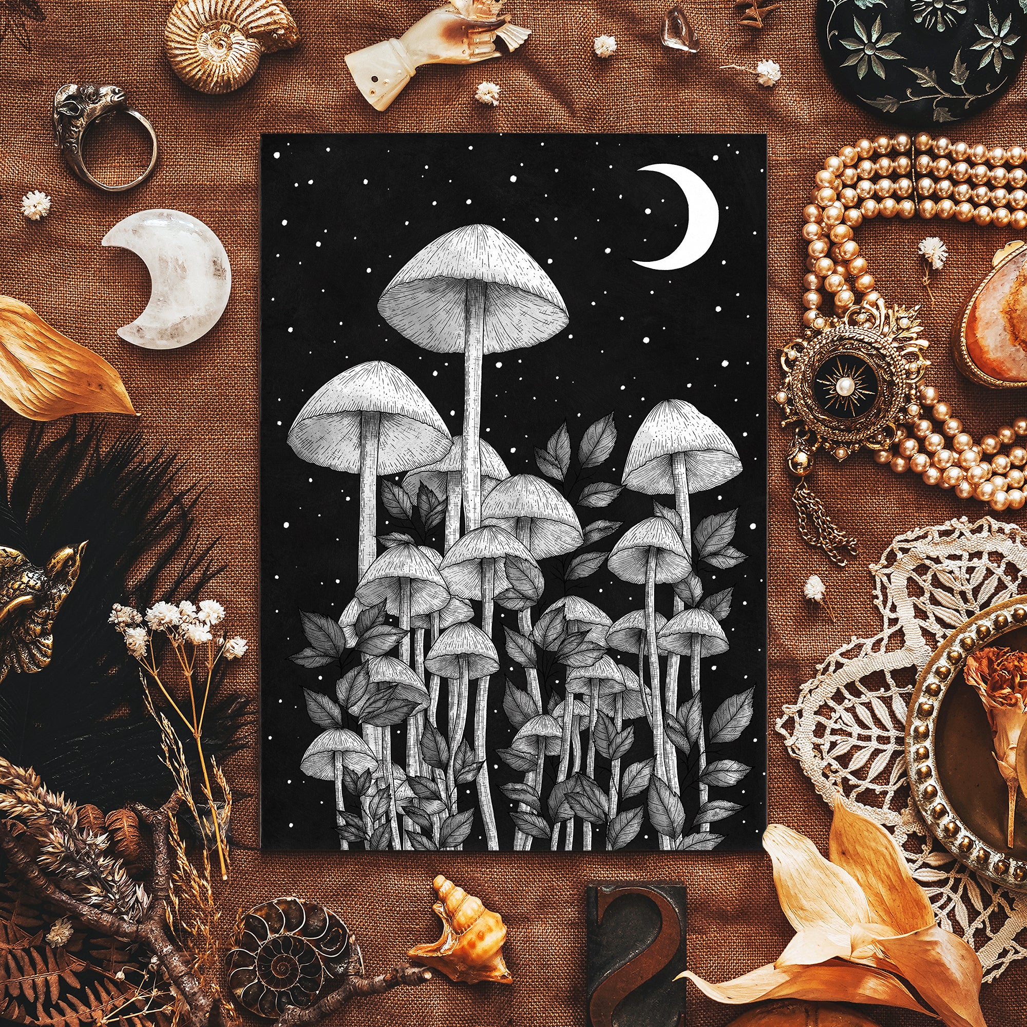 Starlight Mushrooms - Giclée Art Print