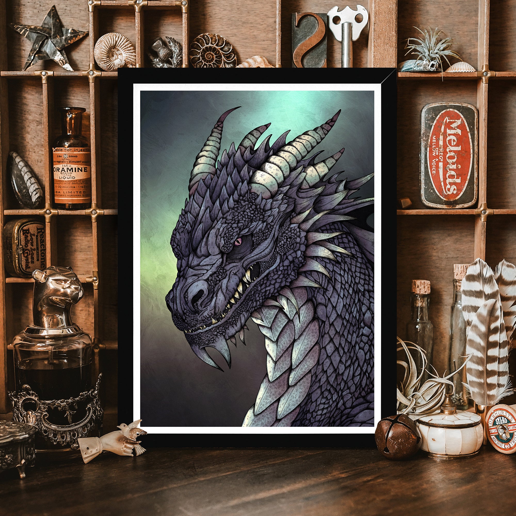 Storm Dragon - Framed Giclée Art Print