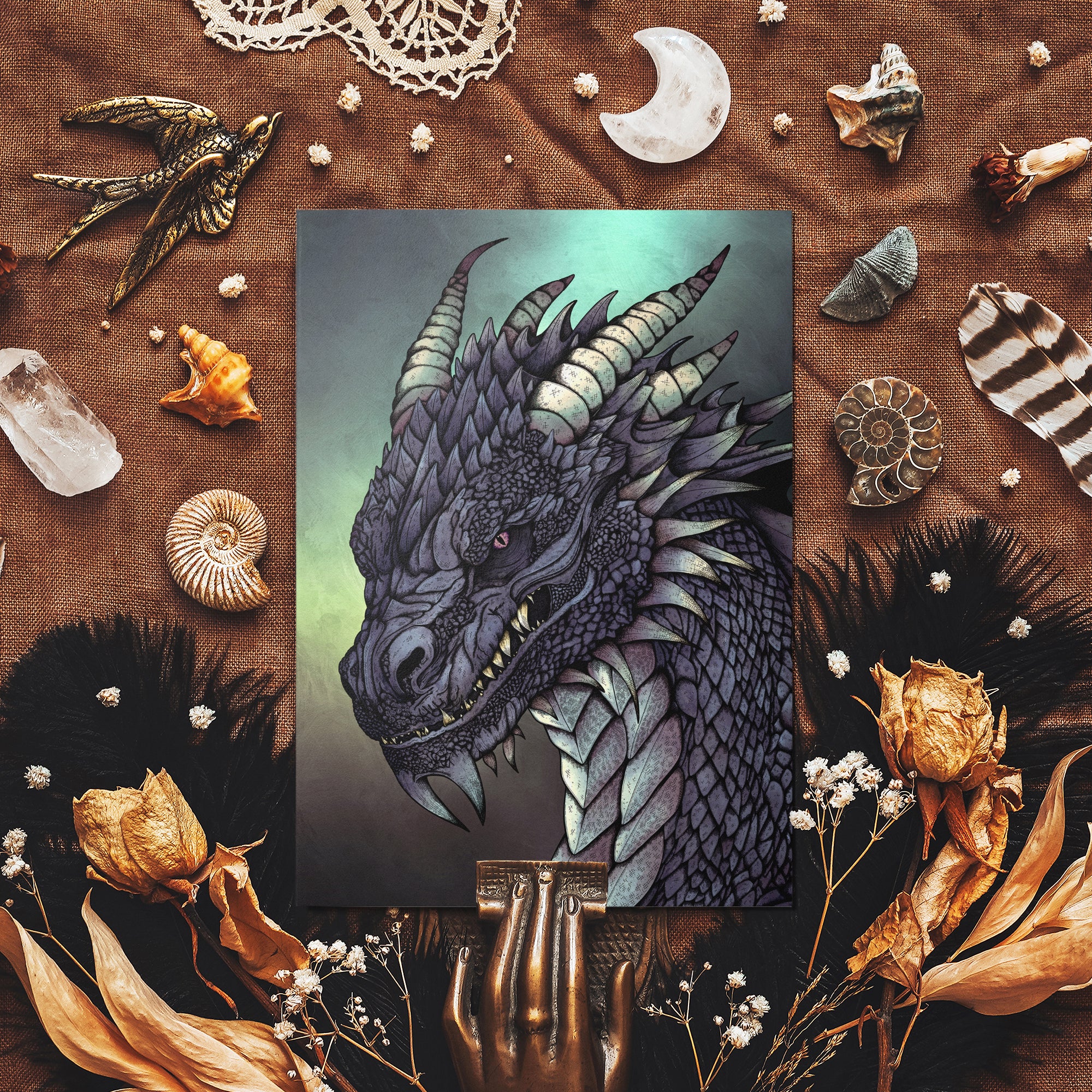 Storm Dragon - Glossy Fine Art Postcard