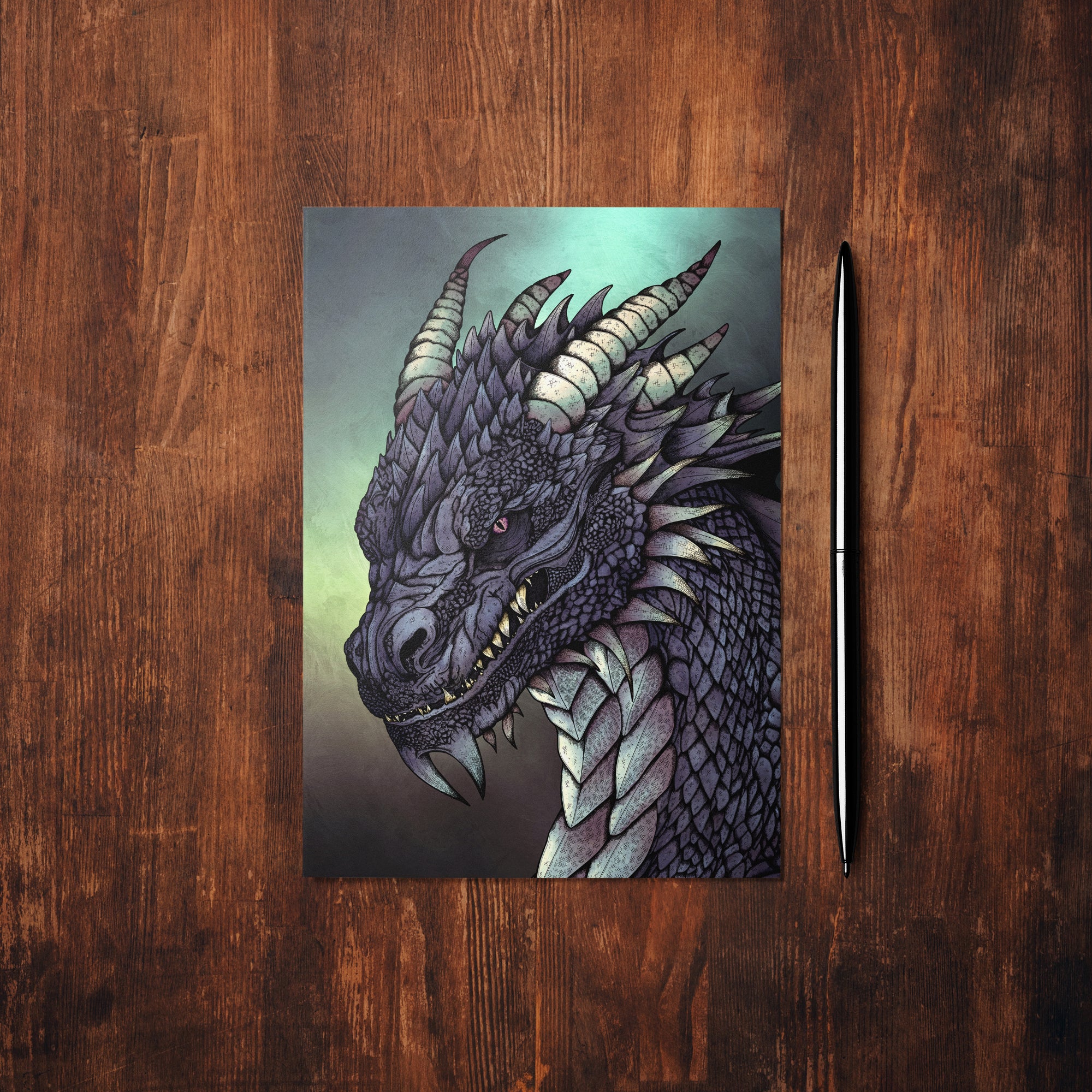 Storm Dragon - Glossy Fine Art Postcard