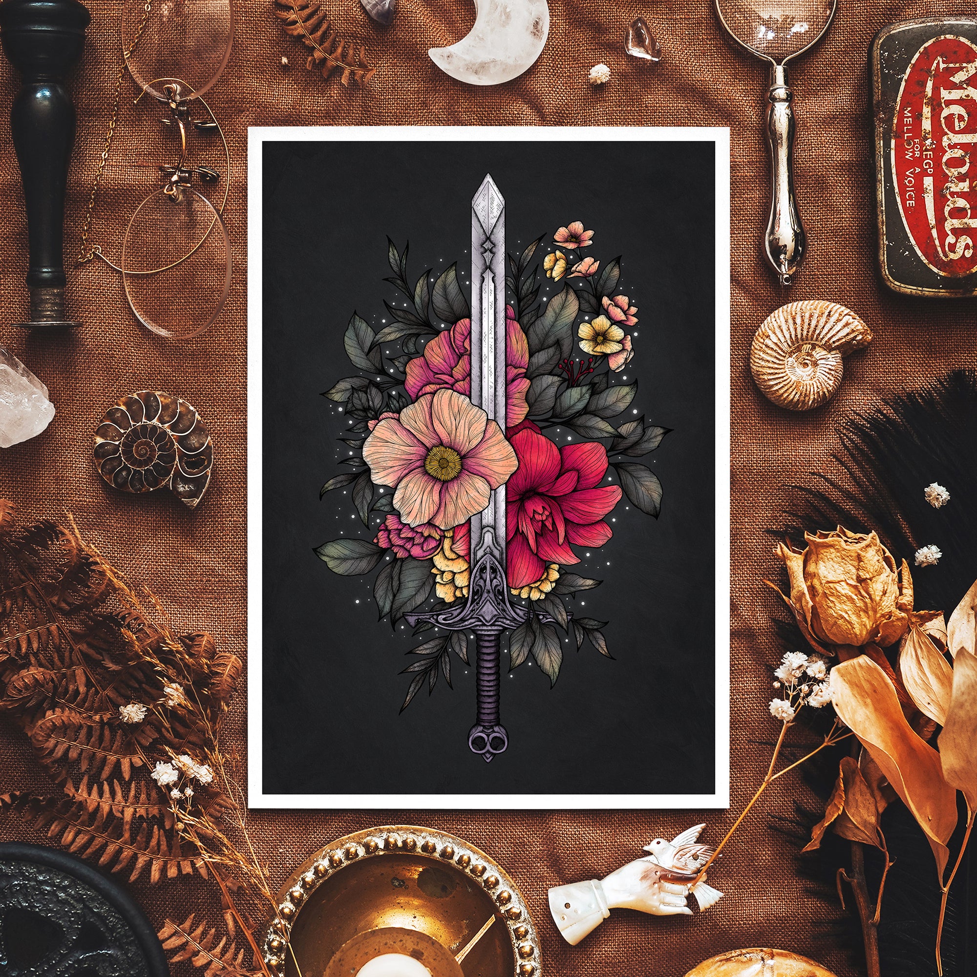 Sword & Blooms - Giclée Art Print