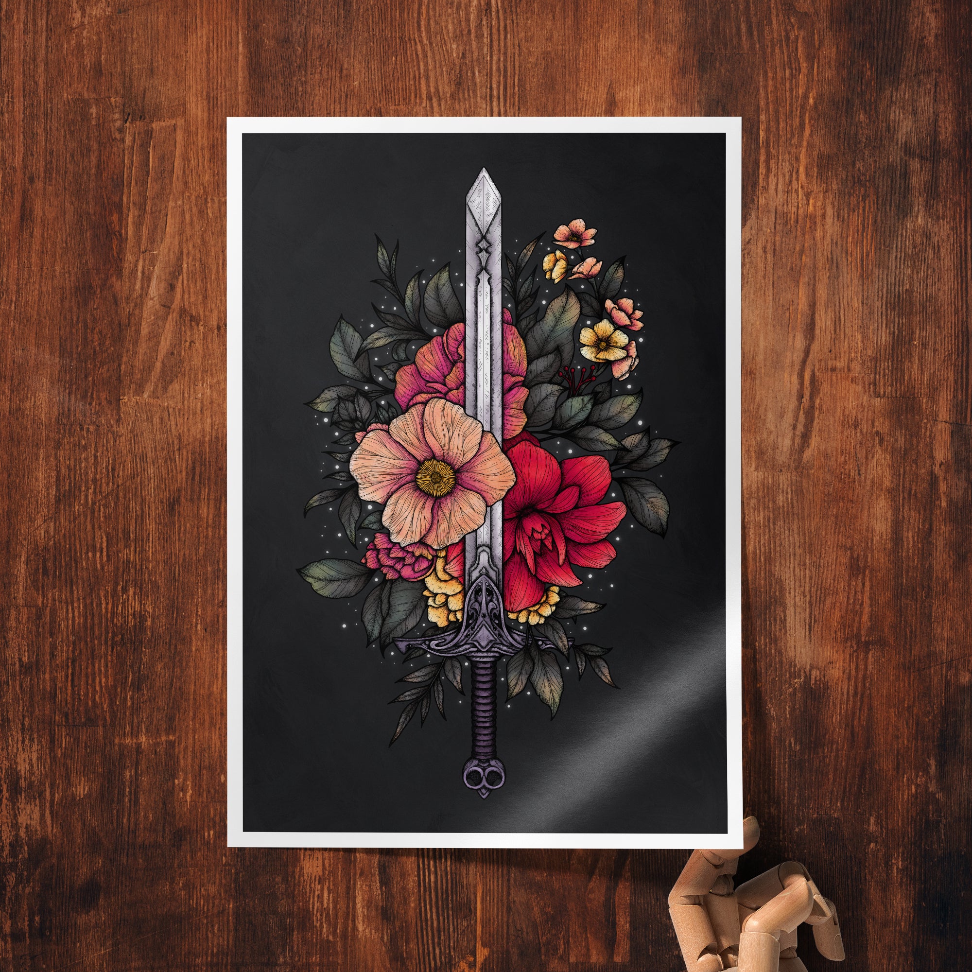 Sword & Blooms - Giclée Art Print