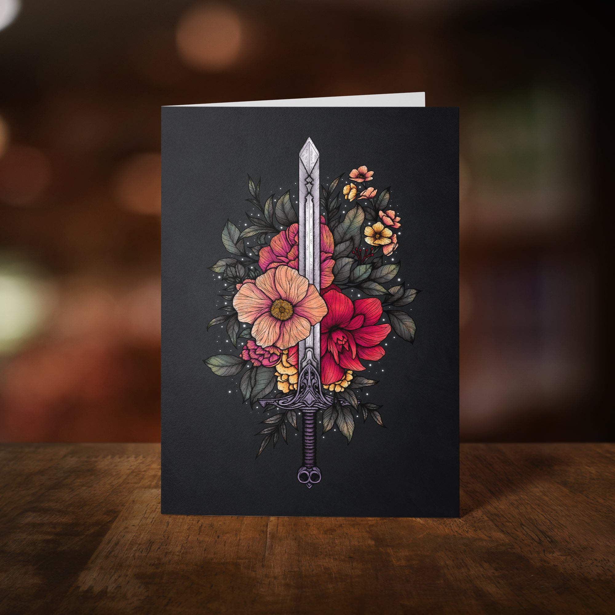 Sword & Blooms - Greeting Card