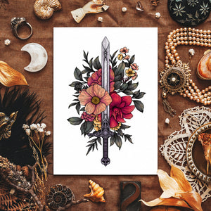 Sword & Blooms - Giclée Art Print