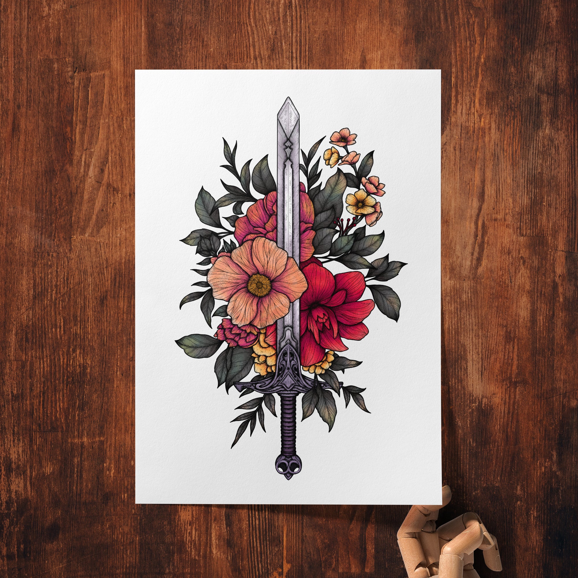 Sword & Blooms - Giclée Art Print