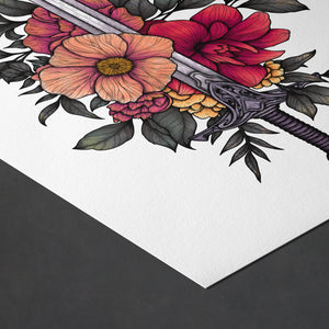 Sword & Blooms - Giclée Art Print