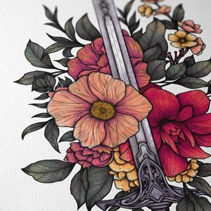 Sword & Blooms - Giclée Art Print