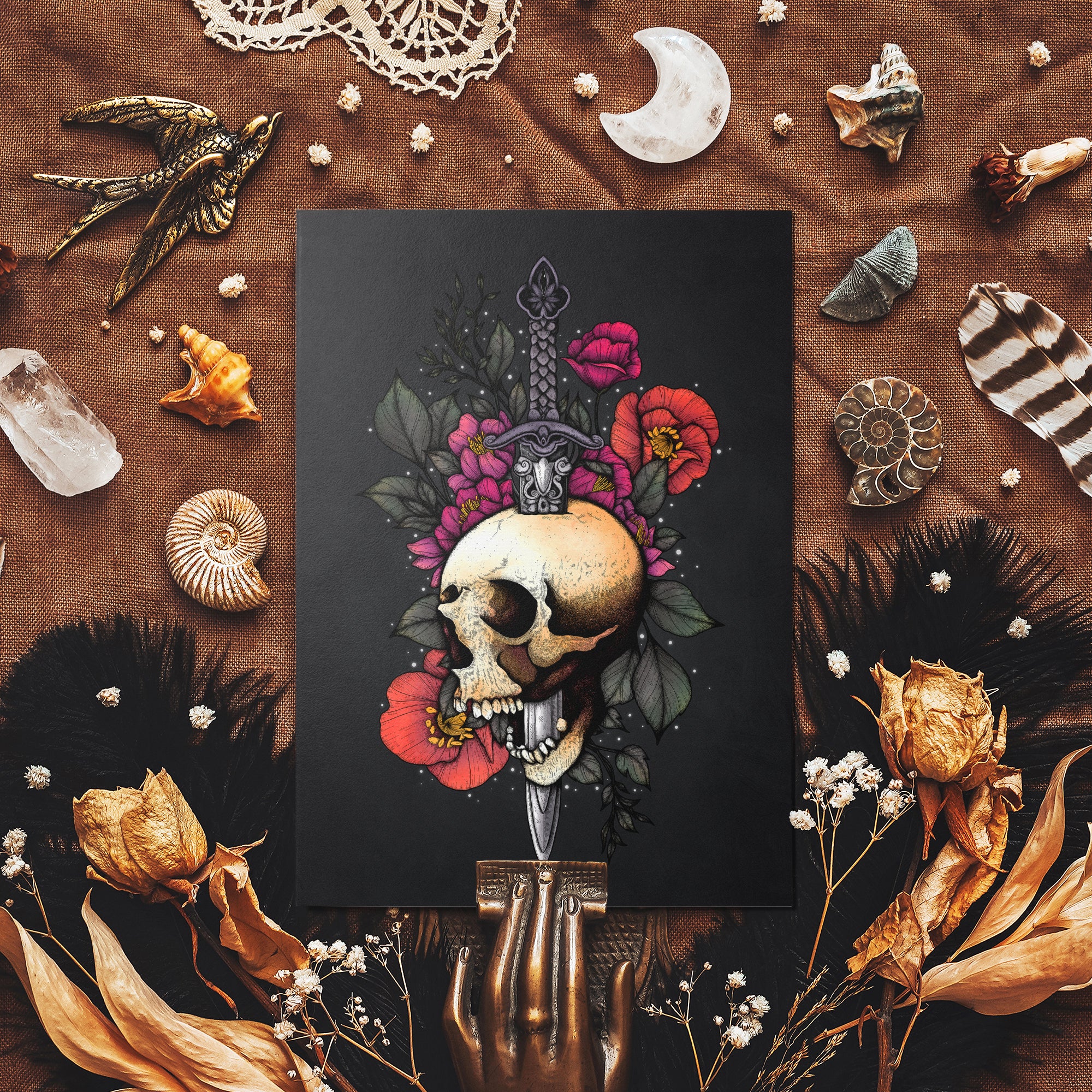 Sword and Skull - Glossy Fine Art Postcard