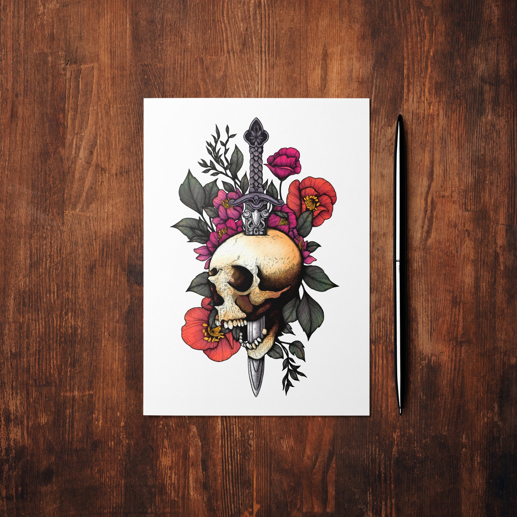 Sword and Skull - Mohawk Fine Art Postcard