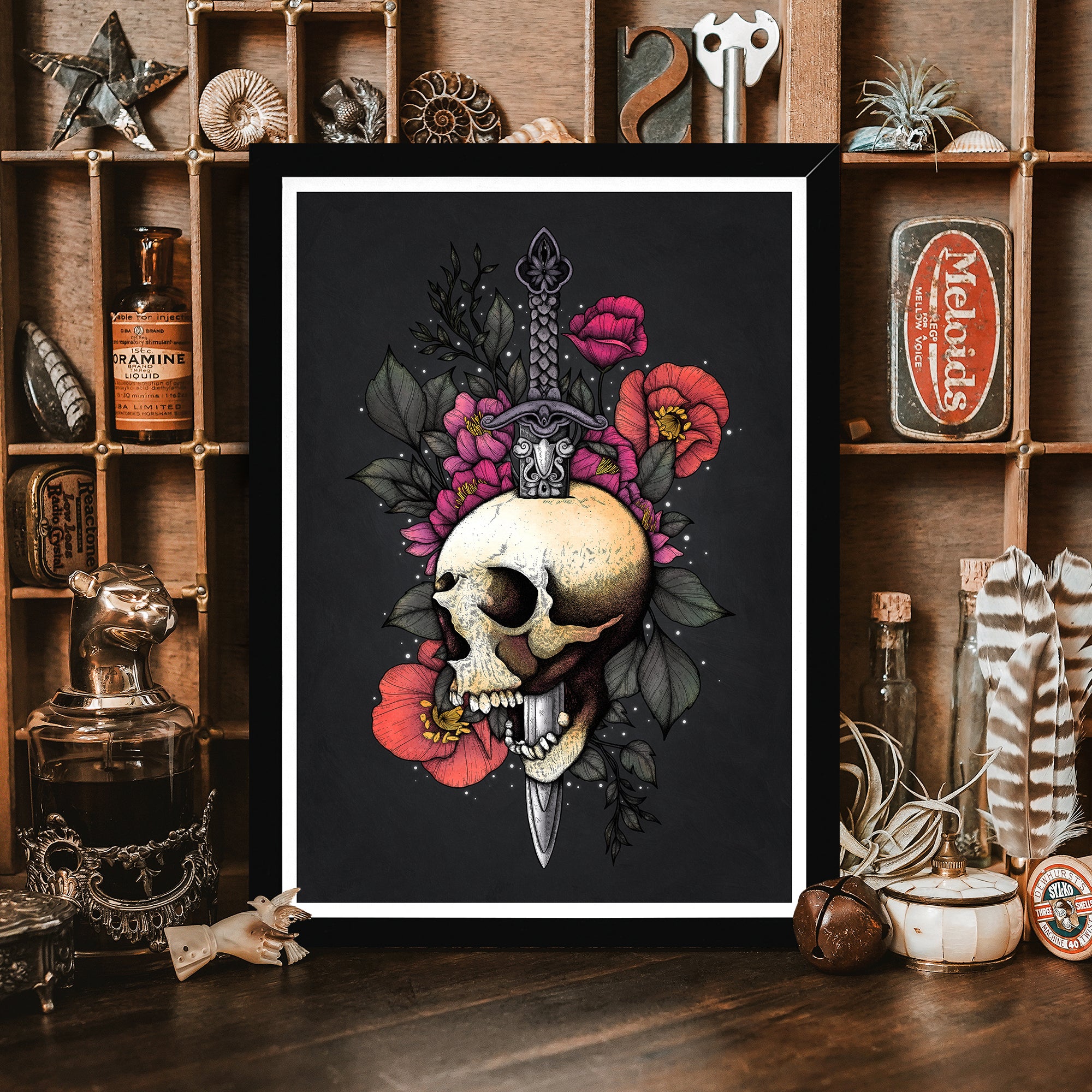 Sword & Skull - Framed Giclée Art Print