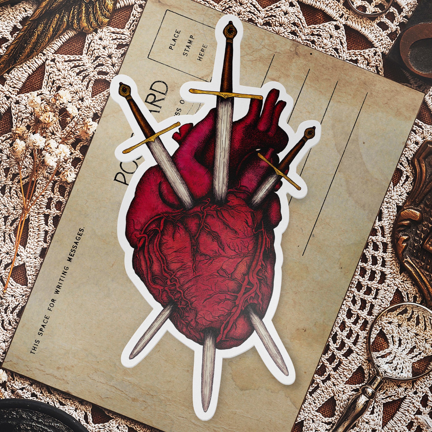 Swords and Heart - Vinyl Sticker