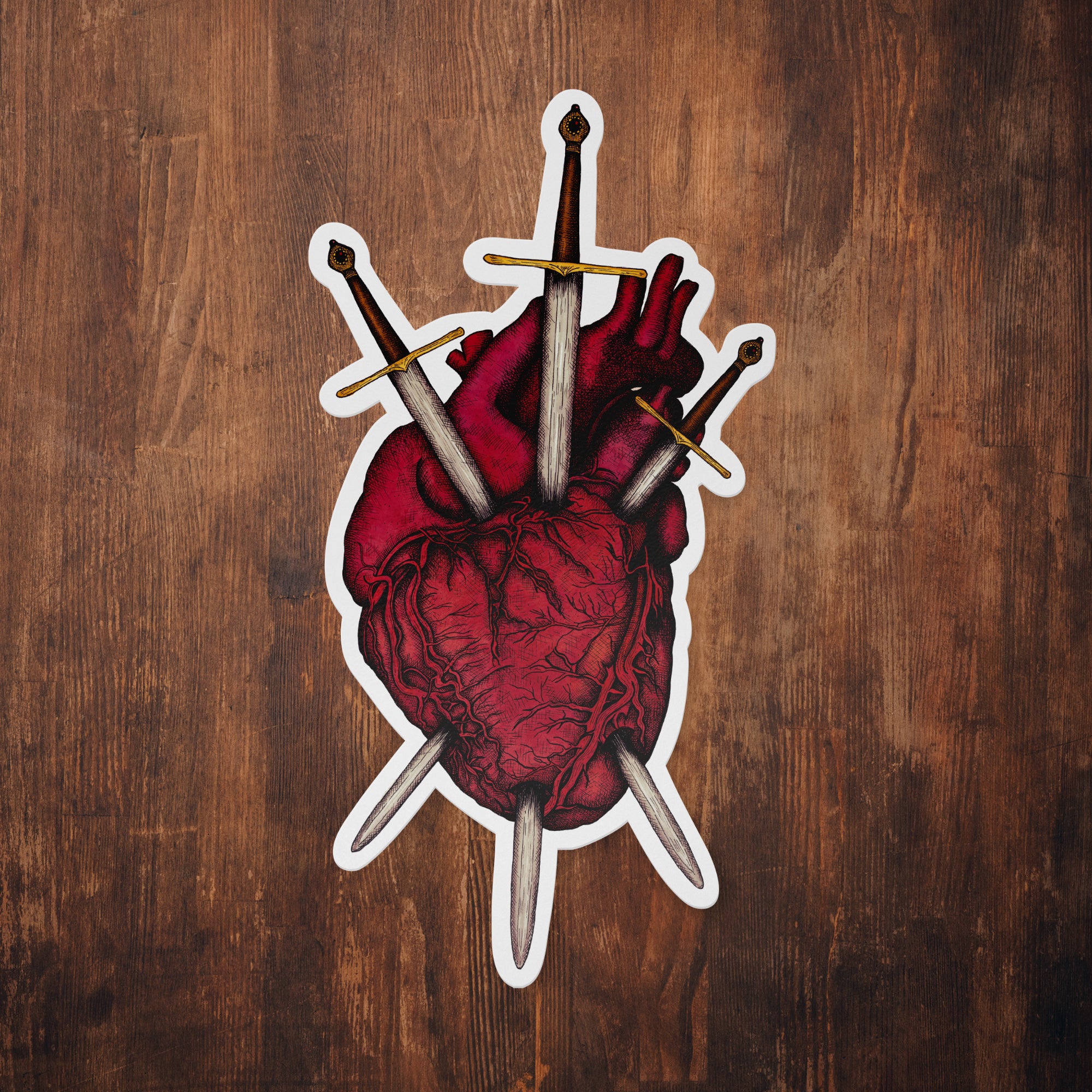 Swords and Heart - Vinyl Sticker