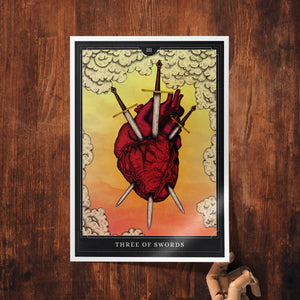 Three of Swords Tarot - Giclée Art Print